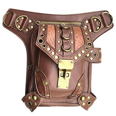 Imagem de Bolsa de cintura Steampunk, moderna, de couro gótico, ombro a ombro, bolsas mensageiro, coxa, perna, quadril, coldre, bolsa de viagem, caminhadas, esportivas, bolsas de corrente para mulheres e