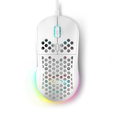 Imagem de DIERYA X TMKB Falcon Honeycomb Mouse para jogos com fio, sensor óptico de 12800DPI, 6 botões programáveis, RGB personalizável, paracord sem arrastar, mouse de computador com design ergonômico para