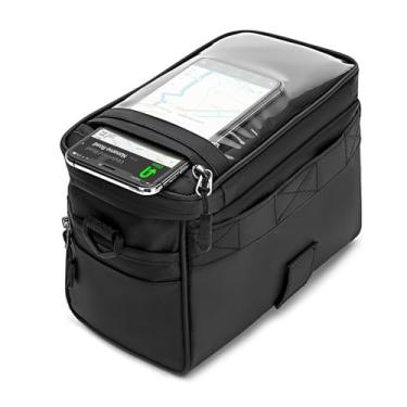 Imagem de Bolsa para Alça de Bicicleta Com Bolso Transparente para Smartphone, Bolso Grande Com Zíper Duplo, Adequado para Telefones Celulares de 4,5 a 6,5 ​​polegadas (BLACK)