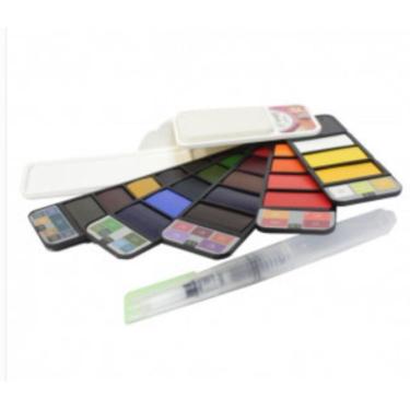 Imagem de Aquarela em Leque 25 Cores + Pincel e Esponja