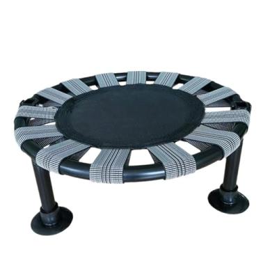 Imagem de YIJU Cama de salto de trampolim infantil, tubo de aço, trampolim redondo silencioso com almofadas de borracha para os pés, mini trampolim dobrável para