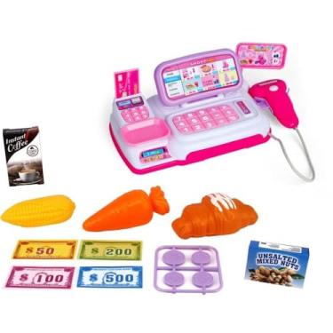 Imagem de Mini Caixa Registradora, Wellmix, Rosa, Som e Luz, WB6781