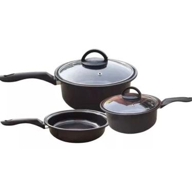 Imagem de Jogo Panelas 3 Peças Cerâmica Indução Cooktop Gás Elétrico