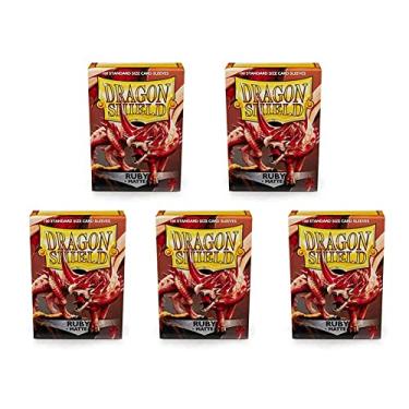 Imagem de 5 Packs Dragon Shield Matte Ruby Standard Size 100 ct Card Sleeves Value Bundle!