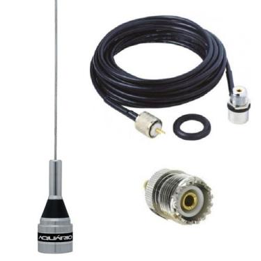 Imagem de Antena Vhf 50cm M-300C Cabo 5,5 metros com Conectores Adaptador Baofen