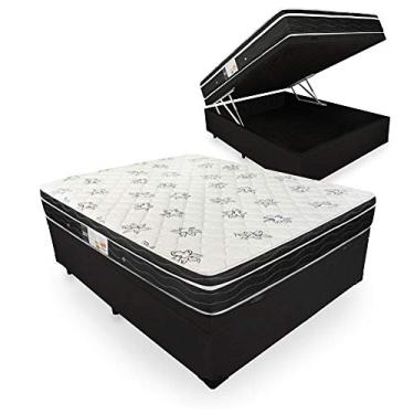 Imagem de Cama Box Com Baú + Colchão De Molas - Ortobom - Physical Nanolastic (Preto, Viúva)