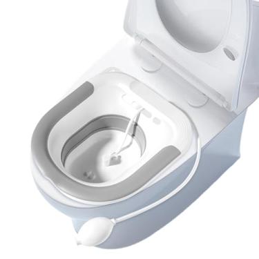 Imagem de Banho de assento para cuidados pós-parto, banho de assento para assento sanitário | Banheira portátil para lavatório Banheira de assento Banheira sanitária | Bacia de banho de assento dobrável sem aga