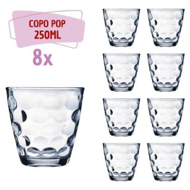 Imagem de Conjunto 8 Copo de Vidro Transparente Bangkok 250ML Redondo - WELLMIX,