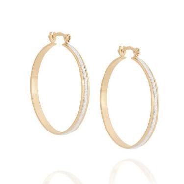 Imagem de Brincos banhado ouro 3x 24k 18k e 22k femininos argola rommanel filete