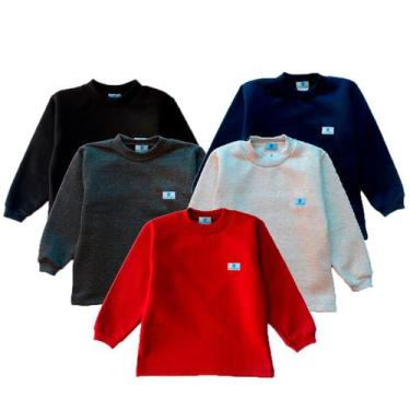 Imagem de Kit 5 blusas de moletom Manabana flanelado infantil, 1