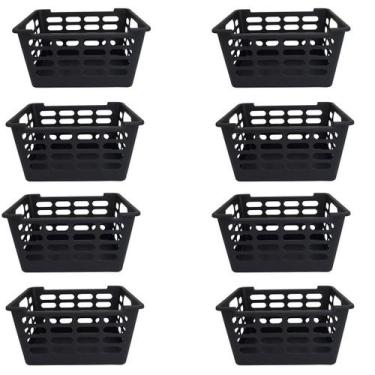Imagem de Kit 8 Cesto Multiuso Atenas Decorativo Pequeno 25x15,5x29,5 Arqplast