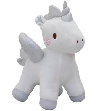 Imagem de Unicórnio Branco Com Asas 38cm - Pelúcia - Fofy Toys