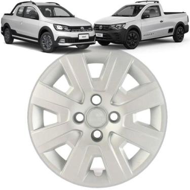 Imagem de 1 Calota Saveiro 2013 Aro 14 Polegadas Parafuso Cubo Alto Grid