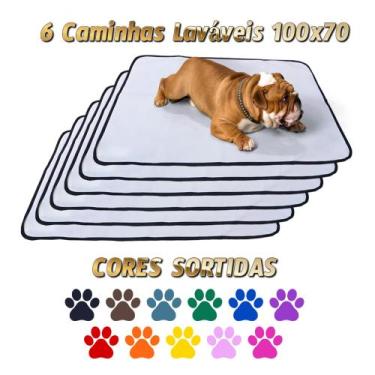 Imagem de 6 Caminhas para Cães e Gatos Dobrável 200 Lavagens 100x70 Sortido Anti