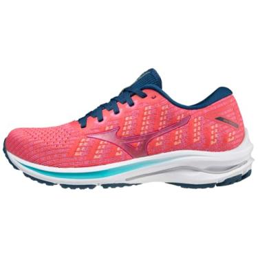 Imagem de Mizuno Tênis de corrida feminino Wave Rider 25, Waveknit - Cayenne/Phlox Pink, 36