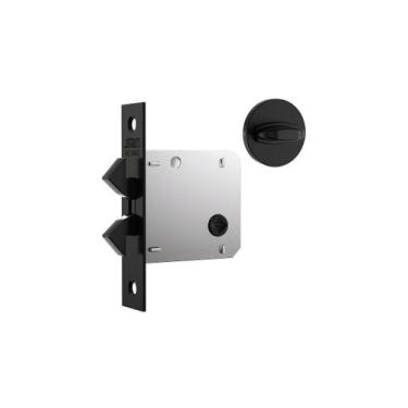 Imagem de Fechadura Porta Correr Banheiro Wc Stam 1006S Preta Preto