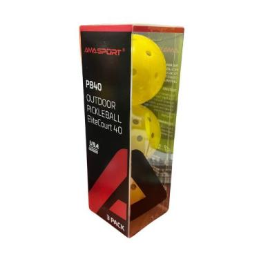 Imagem de Bola de Pickleball AMA Sport EliteCourt 40 - Tubo com 3 - Ama Sports
