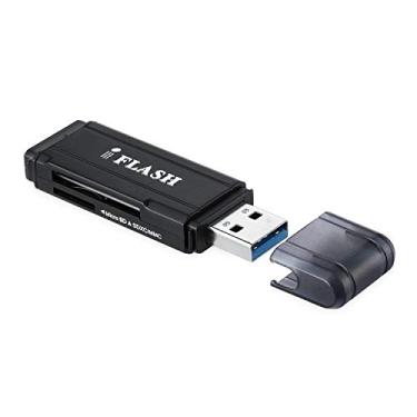 Imagem de iFlash USB 2.0 SDHC/SDXC cartão de leitura/gravador suporta SanDisk Kingston 64GB 32GB UHS-I SDXC, SDHC, SD, MMC, Ultra SDXC, Extreme SDHC - pacote de varejo (apenas o leitor de cartão, não inclui cartão de memória)
