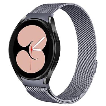 Imagem de Wongeto Pulseira de metal compatível com Samsung Galaxy Watch 5 de 40 mm e 44 mm/Watch 5 Pro de 45 mm/Galaxy Watch 4 de 40 mm e 44 mm/Watch 4 Classic de 42 mm e 46 mm, pulseira de aço inoxidável sem