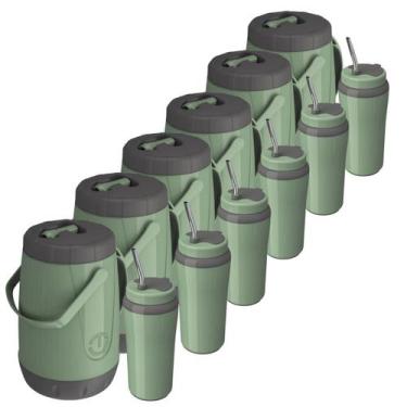 Imagem de Kit Tereré com 6 Garrafas Térmica Jarra Pavia + 6 Copos Térmico 650ML 