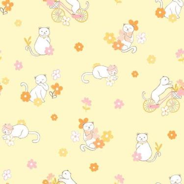 Imagem de Papel de Parede Bosque da Imaginação Infantil Amarelo 80850 - Studio