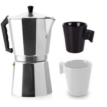 Imagem de Cafeteira tipo Italiana 9 Cafezinhos 2 canequinhas ceramica - Utensili