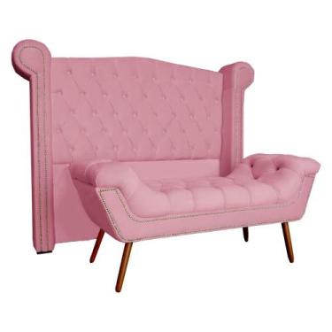 Imagem de Conjunto Cabeceira E Recamier Para Cama Box Casal King - Suede - Sv De