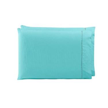Imagem de Par de Fronhas 100% Algodão Ponto Palito Paris Verde Tiffany - MR Enxo