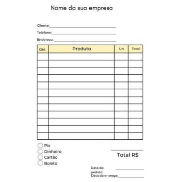 Imagem de 4 Blocos Bloquinhos Talão Pedidos 10x15 ou 15x21 Com 100 Folhas cada T