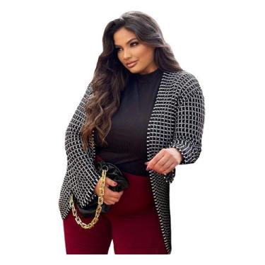Imagem de Kimono Inverno Plus Size Feminino Blusa Tricot Manga Longa - PLUS MESM