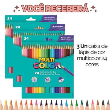 Imagem de Kit Lápis De Cor Escolar Coloridos Multicolor - Escolha Seu Kit - Lápi