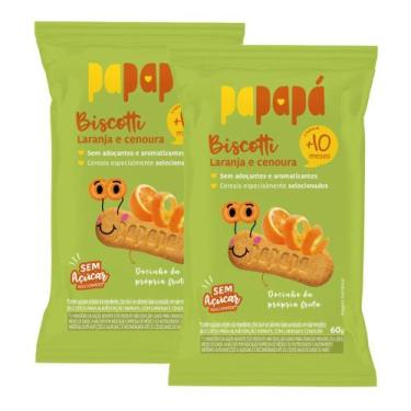 Imagem de Kit 2 Biscotti Papapá 10+ Meses Sabor Laranja e Cenoura 60g