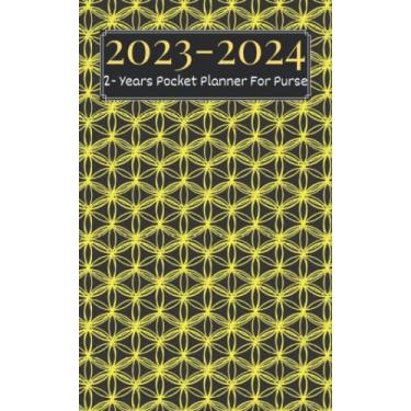 Imagem de 2-Year Pocket Planner For Purse 2023-2024: Beautiful Geometric Gold Pattern Tow Years Pocket Monthly and Weekly Planner For Purse| 24 Month Schedule Organizer January 2023 Up To December 2024