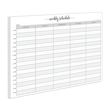 Imagem de 321Done Bloco de notas de planejamento semanal – 50 folhas (21,6 cm x 27,9 cm) – Agenda semanal de produtividade para compromissos em hora de hora – Bloco de notas com desenho bonito e simples – Feito nos EUA