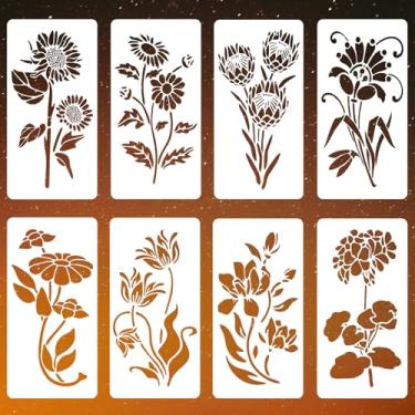 Imagem de Estêncil grande de folha de girassol para pintura artesanal, modelos reutilizáveis de ramo de folha de flor de lótus, estênceis para jardim, parede, cerca de madeira, móveis, tela, decoração de casa,