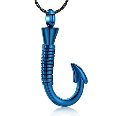 Imagem de constantlife Joias de cremação para cinzas, urna, memorial, colar de anzol, design de aço inoxidável, pingente de lembrança, suporte para cinzas, Metal, Aço inoxidável