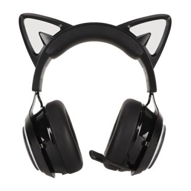 Imagem de Vomeko w ireless Gaming Headsets, RGB Light Cat Ear Headphone, Bluetooth w ireless Headphones, com microfone retrátil giratório de 120 graus para laptops (Preto)