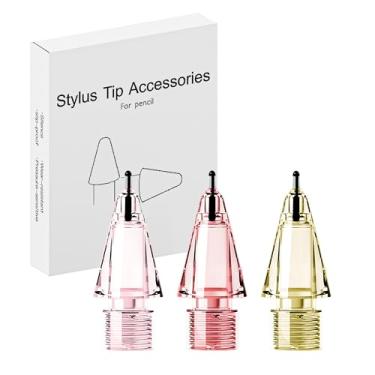 Imagem de LOVE MEI Pontas de lápis de substituição para Apple Pencil Pro, pontas IPencil adequadas para Apple 2ª geração USB-C, lápis digital Logitech Crayon, ponta de agulha com capa, conjunto de pontas de