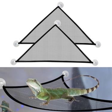 Imagem de HDKHTWL 2 peças de rede de lagarto de dragão barbudo, rede para répteis, rede de malha respirável para répteis para guanas, axolotls, anoles, lagartixas, cobras, camaleão (rolamento máximo de 10 kg)