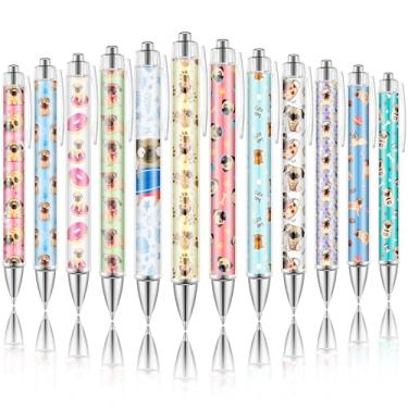 Imagem de Dispowreath 12 peças, presente para amantes de animais, presente de escritório, abelha, preguiça, gato, flamingo, flor, lhama corgi, cavalo de vaca das terras altas, dachshund, pug, caneta