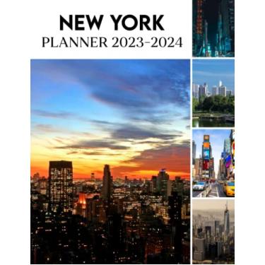 Imagem de New York Planner Calendar 2023-2024: New York 2023-2024 Monthly Large Planner, 2023-2024 Planners For Women Men Dad Mom, Christmas Birthday Gifts For Student Teacher