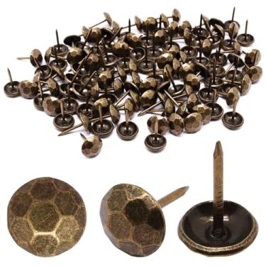 Imagem de YuGtcen Tachinhas de estofamento, unhas decorativas tachas de polegar pequenas unhas de estofamento de metal para alfinetes de estofamento de madeira tachas de móveis vintage exclusivas (11 x 17 mm,