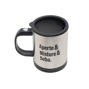 Imagem de Caneca Mixer Lyor com Tampa 380ml - Aço Inox