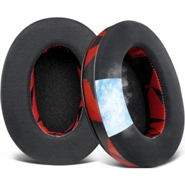 Imagem de SOULWIT Almofada de substituição para Audio-Technica ATH M50X/M40X, HyperX Cloud/Alpha, SteelSeries Arctis, Sony MDR-1ABT/1RBT/1RNC/7506, Turtle Beach Stealth 420X/600 - Tempestade Vermelha