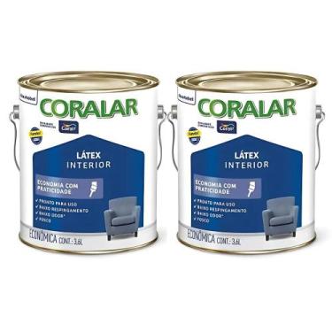 Imagem de Kit 2 Tinta Latex Fosco 3,6L Coral Economico Parede Anti Mofo Baixo Od