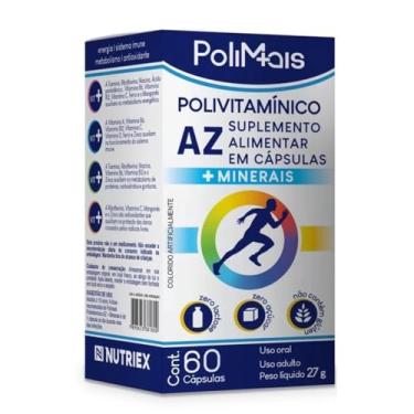 Imagem de Polivitaminico A-Z Polimais sem Glúten Açucares e Lactose 60 cáps