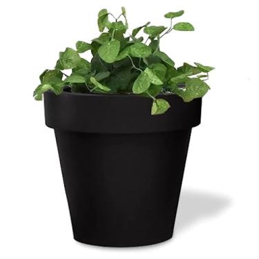 Imagem de elly décor Vasos de flores com design tradicional para plantas internas e externas, preto, tradicional, plástico, redondo, 43 x 45 cm