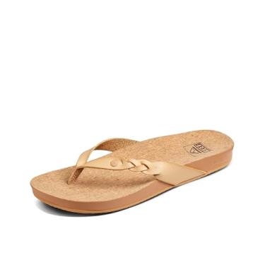 Imagem de Reef Chinelo feminino acolchoado Court Twist, Concha, 12