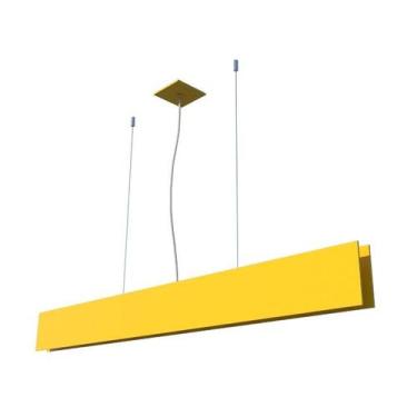 Imagem de Lustre Pendente Retangular LED 24w 2700k 135cm Madeira - FOXLustres, A