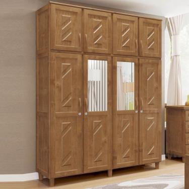 Imagem de Guarda-Roupa 8 Portas 3 Gavetas Grécia Imbuia Madeira Pinus - Cavazotto